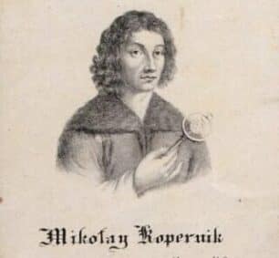 Cover sketch on paper by Nicolaus Copernicus, Mikołaj_Kopernik. Old paper, cream colored tint.