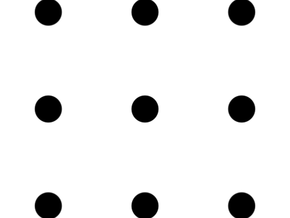 Nine black dots in the form of a square, on a white Background.